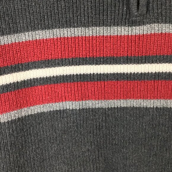 Y2K Eddie Bauer Quarter Zip Striped Pullover Sz XXL Ribbed Cotton Unisex - Picture 8 of 8